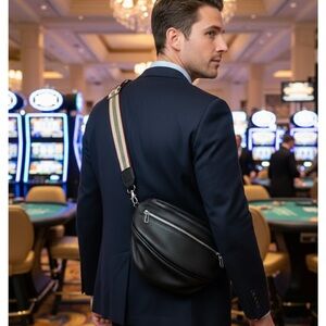 Stylish Black Leather Men's Bag